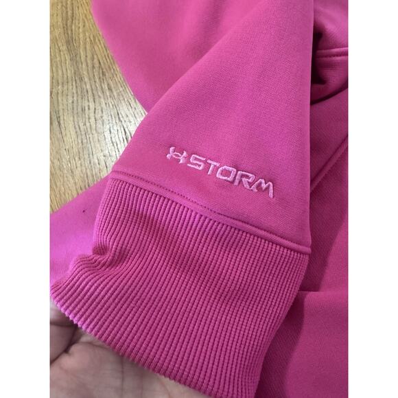 Under Armour Coldgear Storm Hoodie Womens Size Large Pink Camo Fleece - Picture 4 of 7